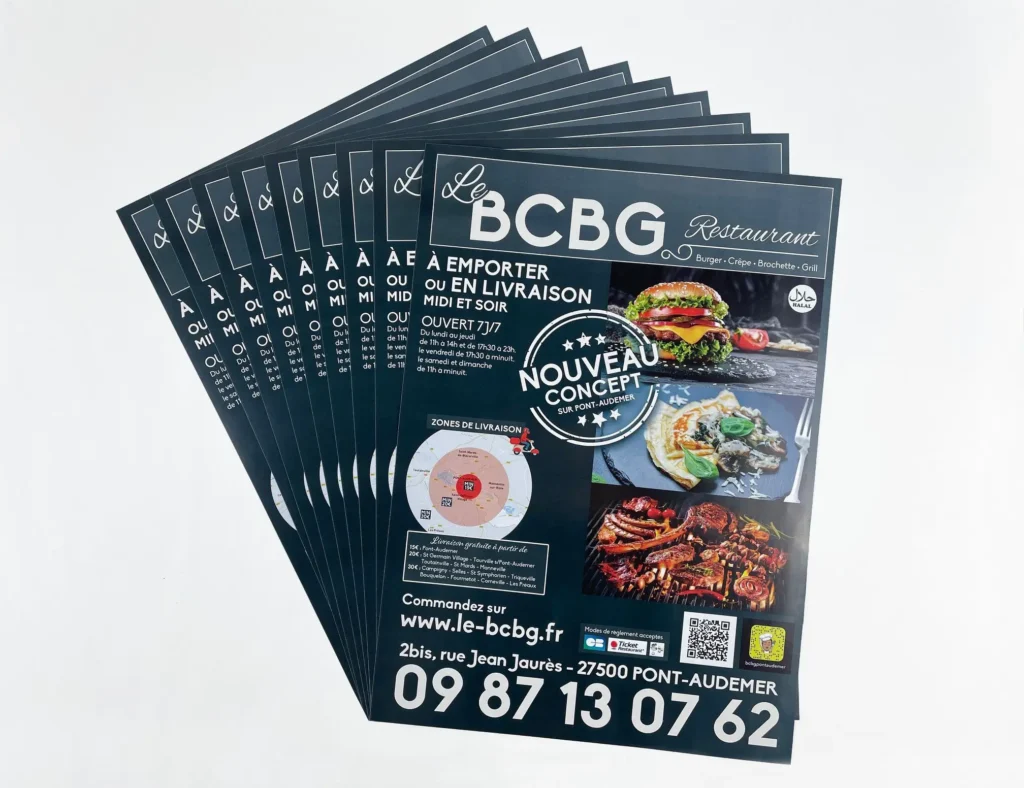 Flyers publicitaires restaurant BCBG